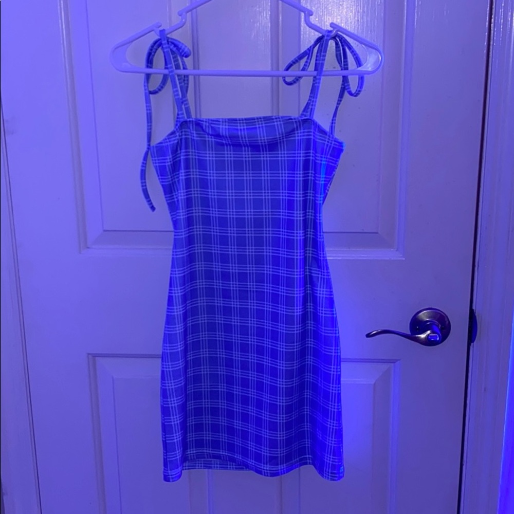 super cute blue and white mini dress